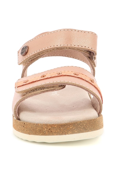 Kickers kids Sandale de piele cu velcro si nituri Fete