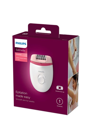 Philips Epilator  Satinelle BRE235/00, 2 viteze, cap de epilare lavabil, 1 accesoriu, Alb Femei