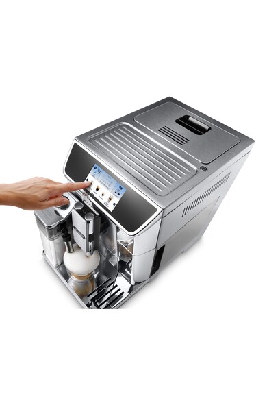 DeLonghi Espressor automat De'Longhi Primadonna Elite ECAM 650.75,MS, Carafa pentru lapte, Sistem LatteCrema, Rasnita cu 13 setari, Coffee Link App, 1450 W, 19 bar, Argintiu Femei