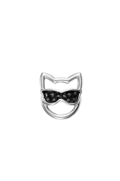 Karl Lagerfeld Cercei in forma de pisica, placati cu rodiu, cu cristale Swarowski Femei
