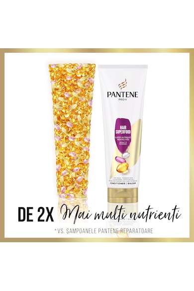 Pantene Balsam de par  Pro-V Superfood, x2 nutrienti intr-o spalare, pentru par uscat si subtiat, 220 ml Femei