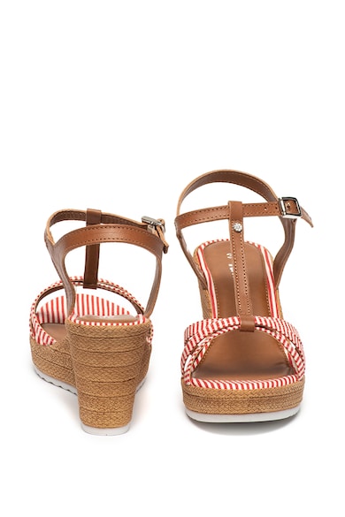 Tamaris Sandale wedge de piele si material textil Femei