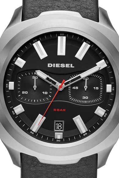 Diesel Часовник с хронограф и кожена каишка Мъже