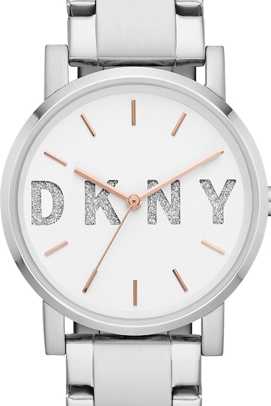 DKNY Кварцов часовник с брокат на циферблата Жени