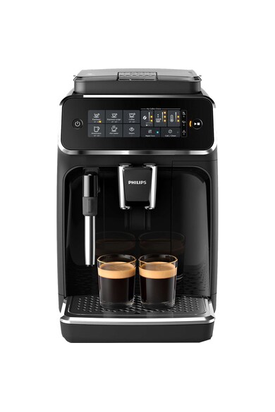 Philips Espressor automat  EP3221/40, sistem de spumare a laptelui, 4 bauturi, filtru AquaClean, rasnita ceramica, optiune cafea macinata, ecran tactil, negru Femei