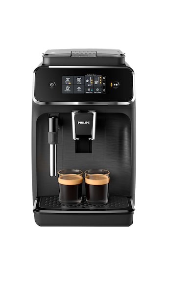 Philips Espressor automat  EP2220/10, sistem de spumare a laptelui, 2 bauturi, filtru AquaClean, 15 bar, rasnita ceramica, optiune cafea macinata, Negru Femei