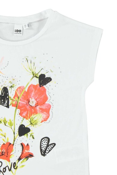 iDO Kids Tricou din bumbac, cu imprimeu Fete