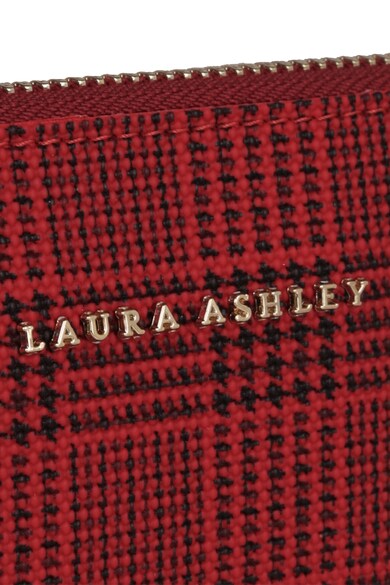 Laura Ashley Etui de piele ecologica cu fermoar, imprimeu tartan si bareta din lant Femei