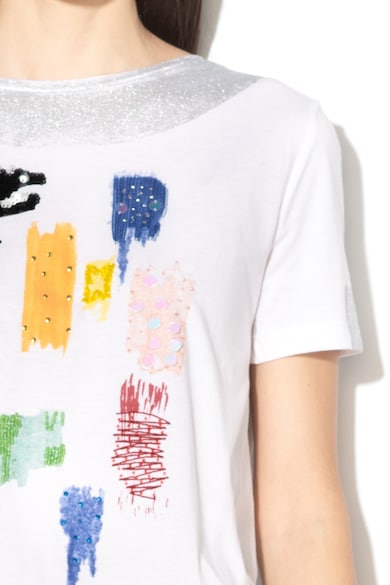 DESIGUAL Tricou din amestec de modal, cu decoratiuni Canterbury Femei