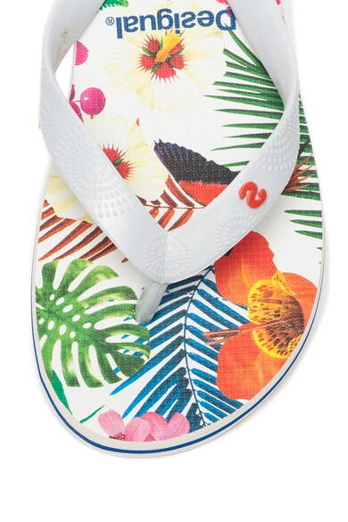 DESIGUAL Papuci flip-flop cu model tropical pe interior Femei