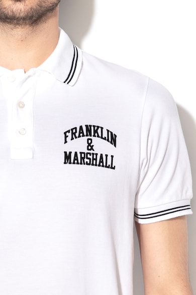 Franklin & Marshall Tricou polo din pique cu detaliu logo Barbati