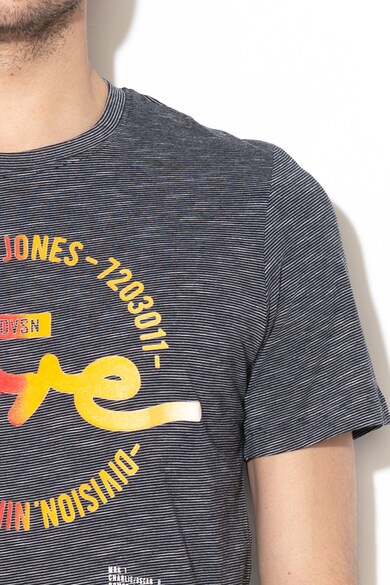 Jack & Jones Tricou slim fit cu imprimeu logo si dungi Mick Barbati