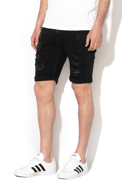 Jack & Jones Pantaloni scurti din denim cu detalii cu aspect deteriorat Rick Barbati