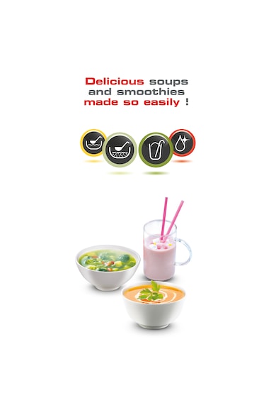 Tefal Blender cu functie de gatire   My Daily Soup, 1000 W, 1.2 L, 4 programe automate, Inox/Negru Femei