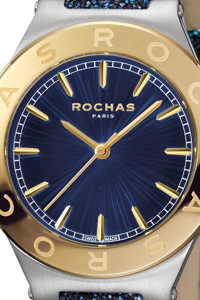 ROCHAS PARIS Ceas analog cu o curea cu aspect stralucitor Femei