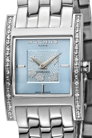 ROCHAS PARIS Часовник от неръждаема стомана с 20 диаманта Жени