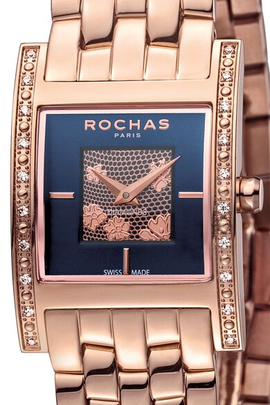 ROCHAS PARIS Часовник от неръждаема стомана с 20 диаманта Жени