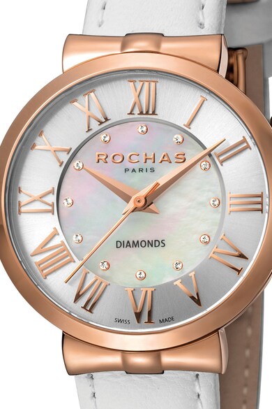 ROCHAS PARIS Ceas quartz decorat cu 12 diamante Femei