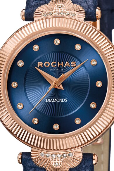ROCHAS PARIS Часовник с кожена каишка и 26 диаманта Жени