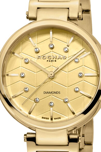 ROCHAS PARIS Ceas rotund decorat cu diamante Femei