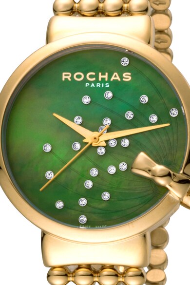ROCHAS PARIS Овален часовник с диаманти и седеф Жени