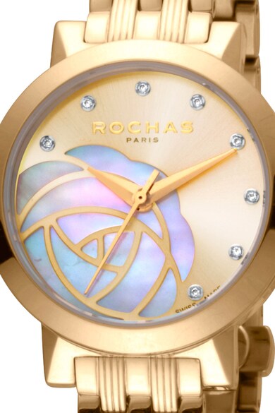 ROCHAS PARIS Ceas cu detaliu trandafir mother of pearl pe cadran Femei