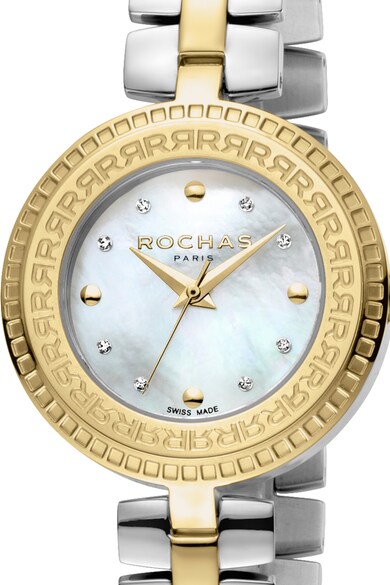 ROCHAS PARIS Овален часовник с диаманти и седеф Жени