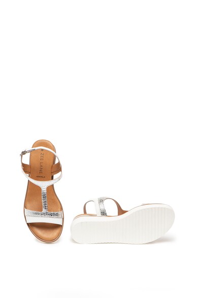 Zee Lane Sandale de piele cu bareta in forma de T si talpa wedge Femei