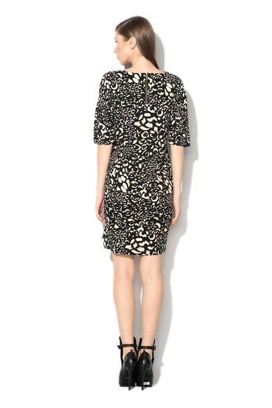 b.young Rochie neagra cu animal print bej Frau Femei