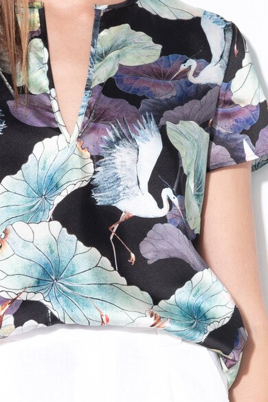 Sisley Bluza din satin cu imprimeu grafic Femei