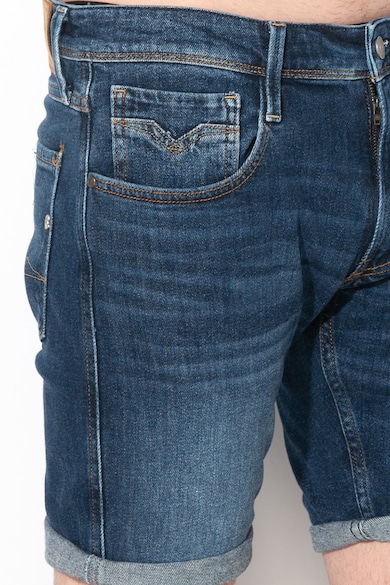 Replay Pantaloni scurti de denim cu aspect decolorat Anbass Barbati