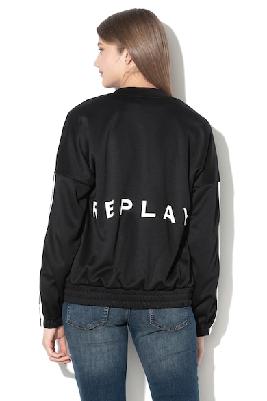 Replay Bluza sport cu fermoar si imprimeu logo Femei