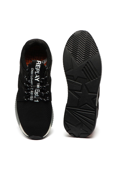 Replay Pantofi sport slip-on, de piele si plasa cu aspect tricotat Malver Barbati