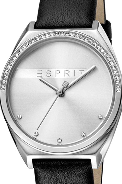 Esprit Часовник с кожена каишка и циркони Жени