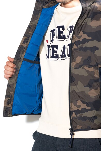 Pepe Jeans London Jacheta cu vatelina subtire si model camuflaj Rick Barbati