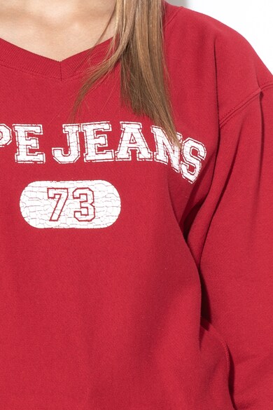 Pepe Jeans London Bluza sport cu imprimeu si captuseala din fleece Nemesis Femei