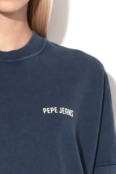 Pepe Jeans London Bluza sport cu logo si decolteu la baza gatului Femei
