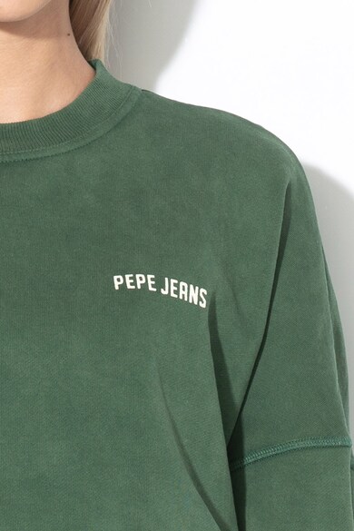 Pepe Jeans London Bluza sport cu logo si decolteu la baza gatului Femei