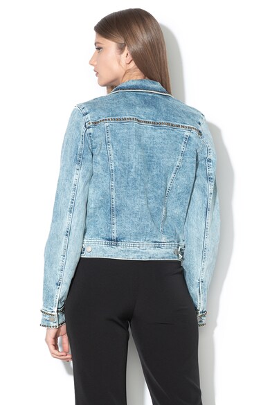 GUESS JEANS Jacheta de denim cu buzunare pe piept si margele decorative Femei