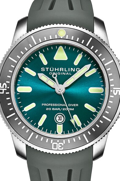 Stuhrling Часовник със силиконова каишка и контрастни стрелки Мъже