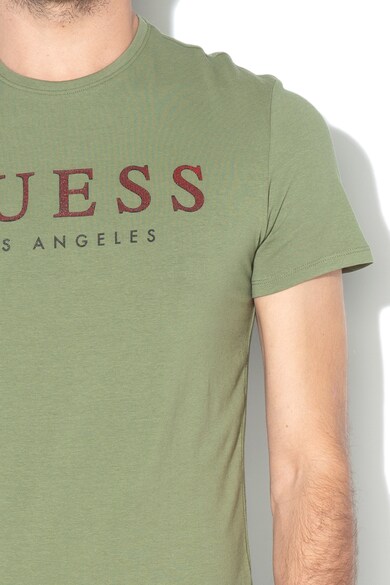 GUESS JEANS Tricou super slim cu imprimeu logo texturat Barbati