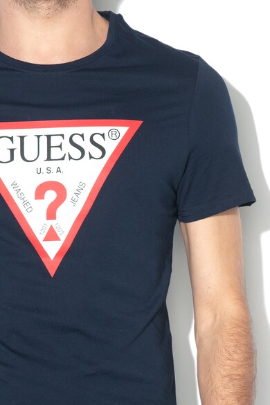 GUESS JEANS Szűk fazonú logómintás póló férfi