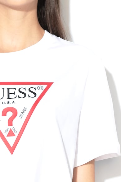 GUESS JEANS Tricou din bumbac organic cu imprimeu logo 05 Femei