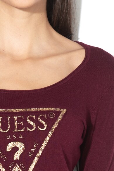 GUESS JEANS Pulover din tricot fin cu logo in relief Femei