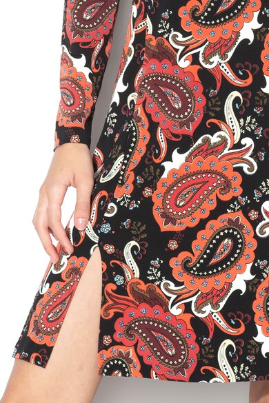 GUESS BY MARCIANO Rochie cu model paisley, croiala in A si maneci lungi Femei