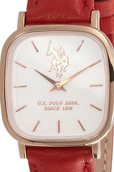 U.S. Polo Assn. Ceas analog cu o curea de piele Femei