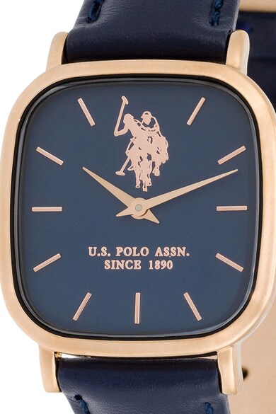 U.S. Polo Assn. Ceas analog cu o curea de piele Femei