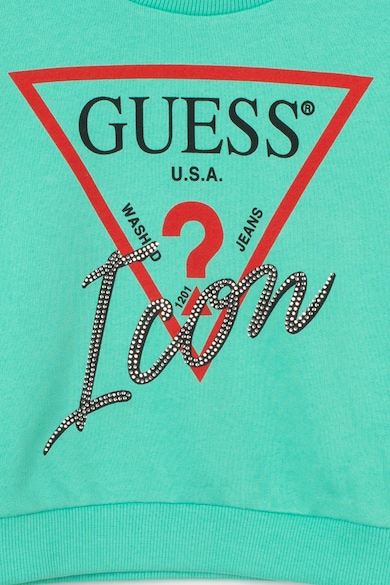 GUESS JEANS Bluza sport crop cu aplicatii din strasuri Fete