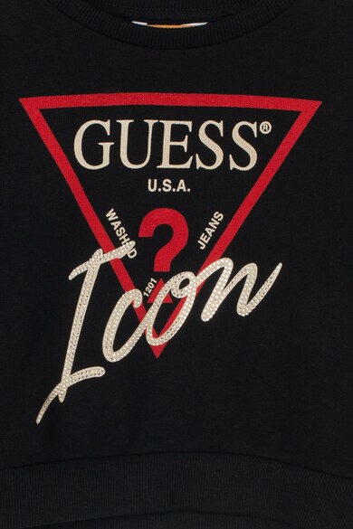 GUESS JEANS Bluza sport cu imprimeu logo si aplicatii din strasuri Fete