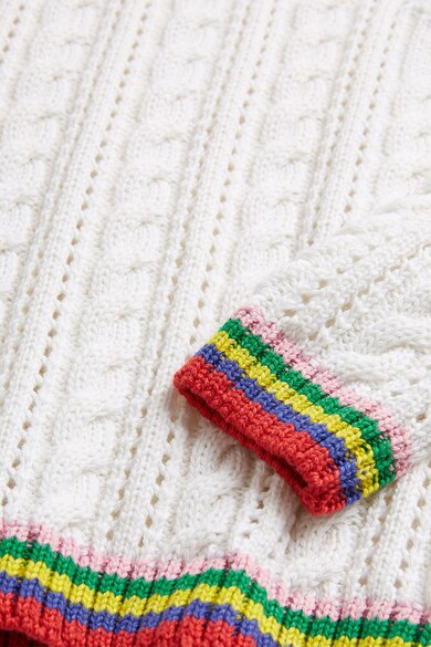NEXT Csavart kötésmintás pulóver kontrasztos szegélyekkel Lány